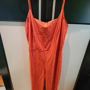 red satin jumpsuit size XL